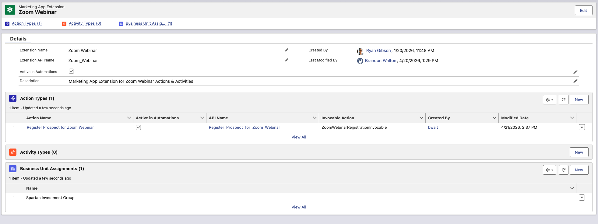 Add a Prospect to a Zoom Webinar from Marketing App Extensions