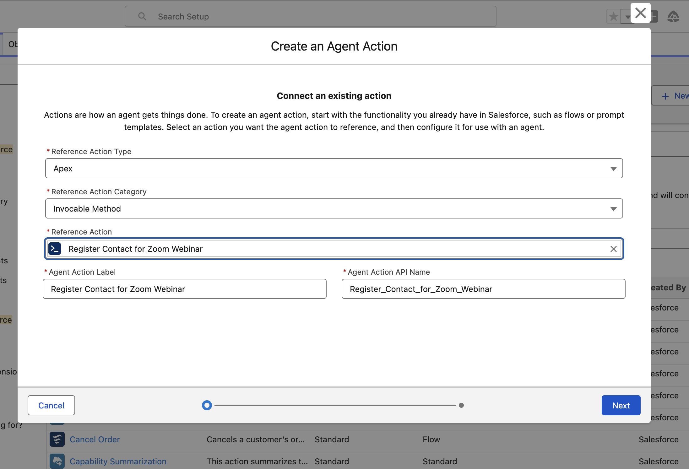 Create an Agent Action to Add Zoom Webinar Registrants